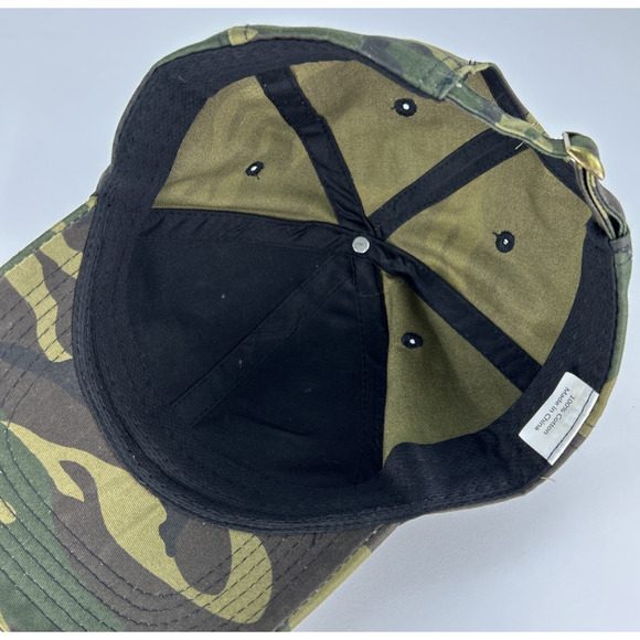USA Green Camouflage Ball Cap Hat Adult Adjustable Back Strap Fits Most - Picture 12 of 13